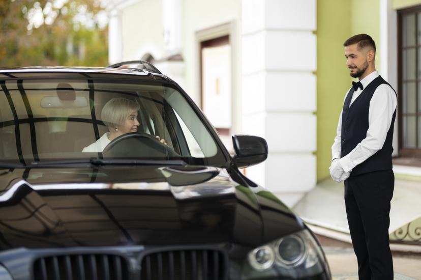 Valet welcoming a guest